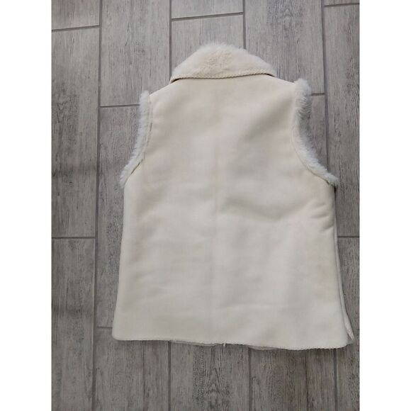 Vintage Andrea Faye Vest Womens Large Tan Vegan Faux Fur Made in USA - Picture 8 of 10